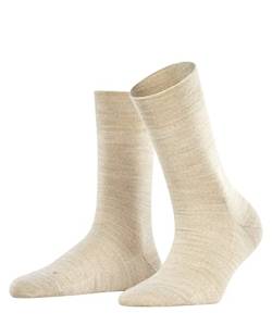 FALKE Damen Socken Sensitive Berlin W SO Baumwolle Schurwolle mit Komfortbund 1 Paar, Beige (Linen Melange 4541), 35-38 von FALKE