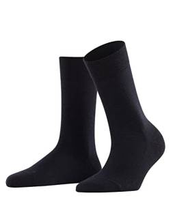 FALKE Damen Socken Sensitive Berlin W SO Baumwolle Schurwolle mit Komfortbund 1 Paar, Blau (Dark Navy 6370), 35-38 von FALKE