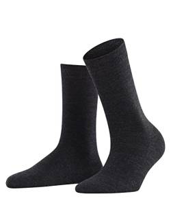 FALKE Damen Socken Softmerino W SO Wolle einfarbig 1 Paar, Grau (Anthracite Melange 3089), 37-38 von FALKE