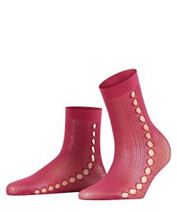 FALKE Damen Socken Supersize Net W SO Transparent gemustert 1 Paar, Rosa (Hot Coral 8025), Einheitsgröße von FALKE