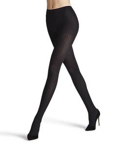 FALKE Damen Strumpfhose Prime Rib 60 DEN W TI halb-blickdicht gemustert 1 Stück, Schwarz (Black 3009), L von FALKE