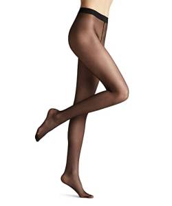 FALKE Damen Strumpfhose Seidenglatt 15 DEN W TI transparent einfarbig 1 Stück, Schwarz (Black 3009), L von FALKE