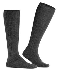 FALKE Herren Kniestrümpfe Teppich Im Schuh M KH Wolle lang einfarbig 1 Paar, Grau (Anthracite Melange 3080), 47-48 von FALKE