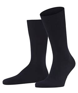 FALKE Herren Socken Airport M SO Wolle Baumwolle einfarbig 1 Paar, Blau (Dark Navy 6370), 45-46 von FALKE