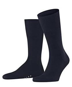 FALKE Herren Socken Airport M SO Wolle Baumwolle einfarbig 1 Paar, Blau (Space Blue 6116), 39-40 von FALKE