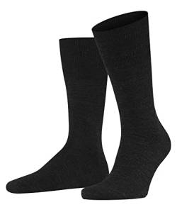 FALKE Herren Socken Airport M SO Wolle Baumwolle einfarbig 1 Paar, Grau (Anthracite Melange 3080), 45-46 von FALKE