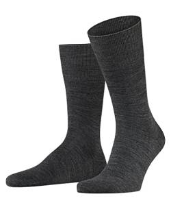 FALKE Herren Socken Airport M SO Wolle Baumwolle einfarbig 1 Paar, Grau (Dark Grey 3070), 41-42 von FALKE