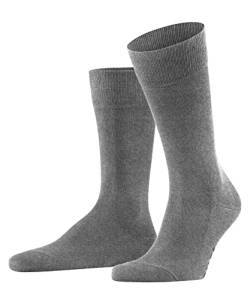 FALKE Herren Socken Family M SO nachhaltige biologische Baumwolle einfarbig 1 Paar, Grau (Light Grey Melange 3390) neu - umweltfreundlich, 47-50 von FALKE