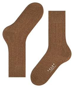 FALKE Herren Socken Lhasa Rib M SO Wolle Kaschmir einfarbig 1 Paar, Braun (Humus 4660), 39-42 von FALKE