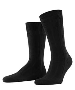 FALKE Herren Socken Lhasa Rib M SO Wolle Kaschmir einfarbig 1 Paar, Schwarz (Black 3000), 39-42 von FALKE