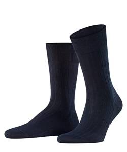 FALKE Herren Socken Milano M SO Fil d´Écosse Baumwolle gemustert 1 Paar, Blau (Dark Navy 6370), 45-46 von FALKE