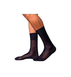 FALKE Herren Socken No. 9 M SO Pure Fil d´Écosse Baumwolle einfarbig 1 Paar, Blau (Dark Navy 6370), 39-40 von FALKE