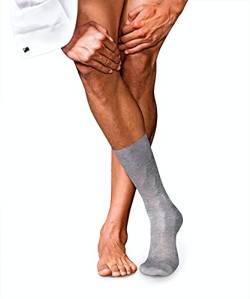 FALKE Herren Socken No. 9 M SO Pure Fil d´Écosse Baumwolle einfarbig 1 Paar, Grau (Light Grey Melange 3390), 41-42 von FALKE