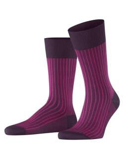 FALKE Herren Socken Oxford Stripe M SO Baumwolle gemustert 1 Paar, Lila (Aubergine 8282), 45-46 von FALKE