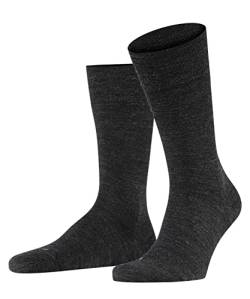 FALKE Herren Socken Sensitive Berlin M SO Wolle Baumwolle mit Komfortbund 1 Paar, Grau (Anthracite Melange 3080) neu - umweltfreundlich, 43-46 von FALKE