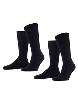 FALKE Herren Socken Swing 2-Pack M SO Baumwolle einfarbig 2 Paar, Blau (Dark Navy 6370), 39-42 von FALKE