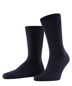 FALKE Herren Socken Teppich Im Schuh M SO Wolle einfarbig 1 Paar, Blau (Dark Navy 6370), 39-40 von FALKE