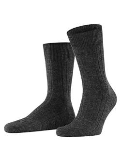 FALKE Herren Socken Teppich Im Schuh M SO Wolle einfarbig 1 Paar, Grau (Anthracite Melange 3080), 43-44 von FALKE