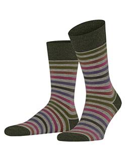 FALKE Herren Socken Tinted Stripe Wolle Baumwolle gemustert 1 Paar, Grün (Moon Mist 7765), 39-42 von FALKE