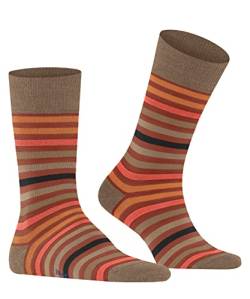 FALKE Herren Socken Tinted Stripe Wolle Baumwolle gemustert 1 Paar, Rot (Port Royale 8855), 43-46 von FALKE