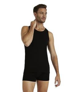 FALKE Herren Unterwäsche Daily ClimaWool Singlet M S/L SH Wolle Lyocell schnelltrocknend 1 Stück, Schwarz (Black 3000), XL von FALKE