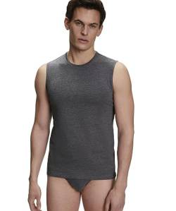 FALKE Herren Unterwäsche Daily Comfort 2-Pack Muscle Shirt M S/L SH Baumwolle atmungsaktiv 2 Stück, Grau (Dark Grey - Heather 3278), 3XL von FALKE