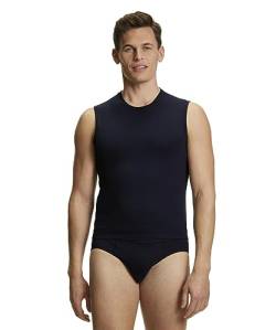 FALKE Herren Unterwäsche Daily Comfort 2-Pack Muscle Shirt M S/L SH Baumwolle atmungsaktiv 2 Stück, Grau (Midnight 6366), S von FALKE