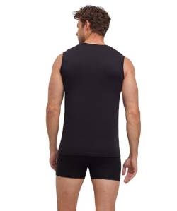 FALKE Herren Unterwäsche Daily Comfort 2-Pack Muscle Shirt M S/L SH Baumwolle atmungsaktiv 2 Stück, Schwarz (Black 3000), L von FALKE