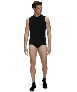 FALKE Herren Unterwäsche Daily Comfort 2-Pack Muscle Shirt M S/L SH Baumwolle atmungsaktiv 2 Stück, Schwarz (Black 3000), M von FALKE