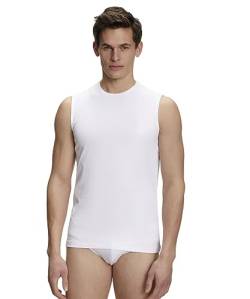 FALKE Herren Unterwäsche Daily Comfort 2-Pack Muscle Shirt M S/L SH Baumwolle atmungsaktiv 2 Stück, Weiß (White 2000), 3XL von FALKE