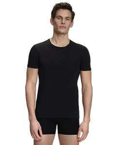 FALKE Herren Unterwäsche Daily Comfort 2-Pack Round Neck M S/S TS Baumwolle atmungsaktiv 2 Stück, Schwarz (Black 3000), XXL von FALKE