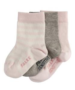 FALKE Unisex Baby Girl Mixed Uni-Stripes 3-Pack B SO Socken, Rosa (Pink Grey 0010), 62-68 (3er Pack) von FALKE