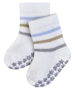FALKE Unisex Baby Hausschuh-Socken Multi Stripe, Baumwolle, 1 Paar, Weiß (Off-White 2040), 80-92 von FALKE
