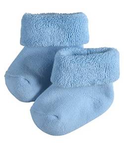 FALKE Unisex Baby Socken Erstling B SO Baumwolle einfarbig 1 Paar, Blau (Crystal Blue 6290), 62-68 von FALKE