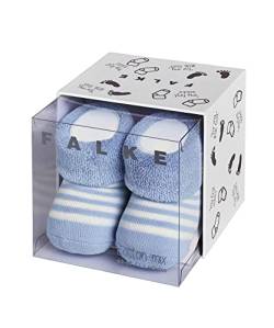 FALKE Unisex Baby Socken Erstlingsringel B SO Baumwolle einfarbig 1 Paar, Blau (Crystal Blue 6290), 50-56 von FALKE