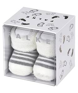 FALKE Unisex Baby Socken Erstlingsringel B SO Baumwolle einfarbig 1 Paar, Weiß (Off-White 2041), 62-68 von FALKE