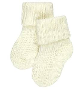 FALKE Unisex Baby Socken Flausch B SO Baumwolle einfarbig 1 Paar, Weiß (Off-White 2040), 80-92 von FALKE