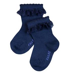 FALKE Unisex Baby Socken Romantic Lace B SO Baumwolle einfarbig 1 Paar, Blau (Marine 6120), 80-92 von FALKE
