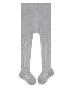 FALKE Unisex Baby Strumpfhose Cable, Baumwolle, 1 Stück, Grau (Stormy Grey 3822), 62-68 von FALKE