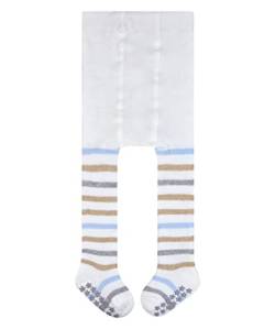 FALKE Unisex Baby Strumpfhose Multi Stripe B TI Baumwolle rutschhemmende Noppen 1 Stück, Weiß (Off-White 2040), 62-68 von FALKE