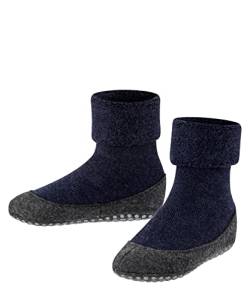 FALKE Unisex Kinder Hausschuh-Socken Cosyshoe K HP Wolle rutschhemmende Noppen 1 Paar, Blau (Dark Blue 6680), 35-36 von FALKE