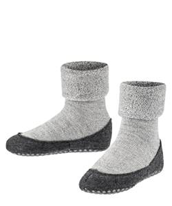 FALKE Unisex Kinder Cosyshoe K HP Wolle Rutschhemmende Noppen 1 Paar Stoppersocken, Blickdicht, Grau (Light Grey 3400), 37/38 EU von FALKE