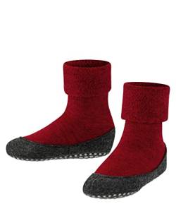 FALKE Unisex Kinder Hausschuh-Socken Cosyshoe K HP Wolle rutschhemmende Noppen 1 Paar, Rot (Fire 8150), 37-38 von FALKE