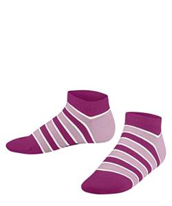 FALKE Unisex Kinder Sneakersocken Simple Stripes K SN Baumwolle kurz gemustert 1 Paar, Rosa (Gloss 8550), 35-38 von FALKE