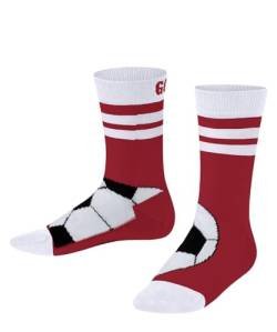 FALKE Unisex Kinder Socken Active Soccer K SO Baumwolle gemustert 1 Paar, Rot (Lipstick 8000), 23-26 von FALKE