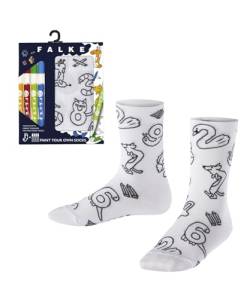 FALKE Unisex Kinder Socken Animal Numbers Paint Set K SO Baumwolle gemustert 1 Paar, Weiß (White 2000), 23-26 von FALKE