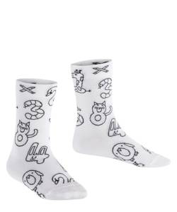 FALKE Unisex Kinder Socken Animal Numbers Paint Set K SO Baumwolle gemustert 1 Paar, Weiß (White 2000), 31-34 von FALKE