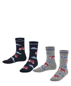 FALKE Unisex Kinder Socken Cars 2-Pack K SO Baumwolle gemustert 2 Paar, Mehrfarbig (Sortiment 0010), 31-34 von FALKE