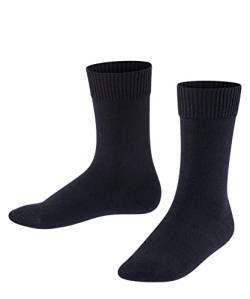 FALKE Unisex Kinder Socken Comfort Wool K SO Wolle einfarbig 1 Paar, Blau (Dark Marine 6170), 23-26 von FALKE