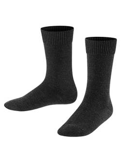 FALKE Unisex Kinder Socken Comfort Wool K SO Wolle einfarbig 1 Paar, Grau (Anthracite Melange 3080), 35-38 von FALKE